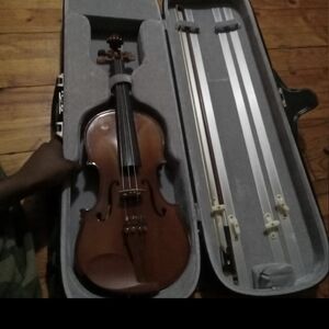 Acoustic Violin with Case - Brown